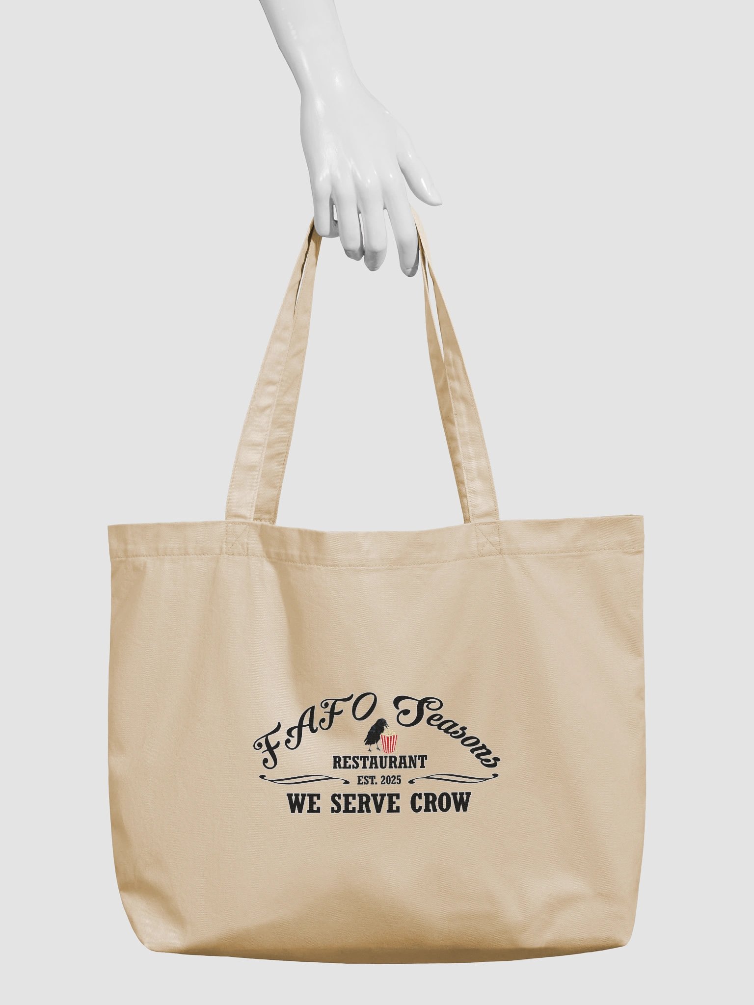 FAFO Seasons Restaurant Logo - We Serve Crow - Eco-Friendly Tote Bag product image (3)