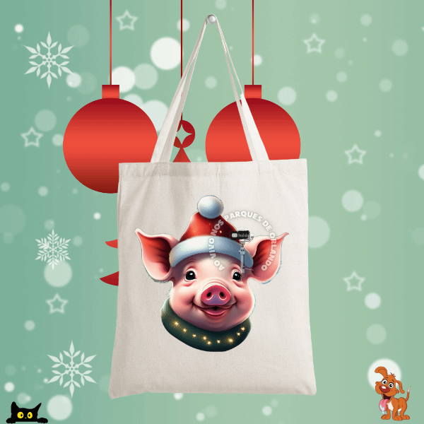 Tote Bag Christmas Pig product image (1)