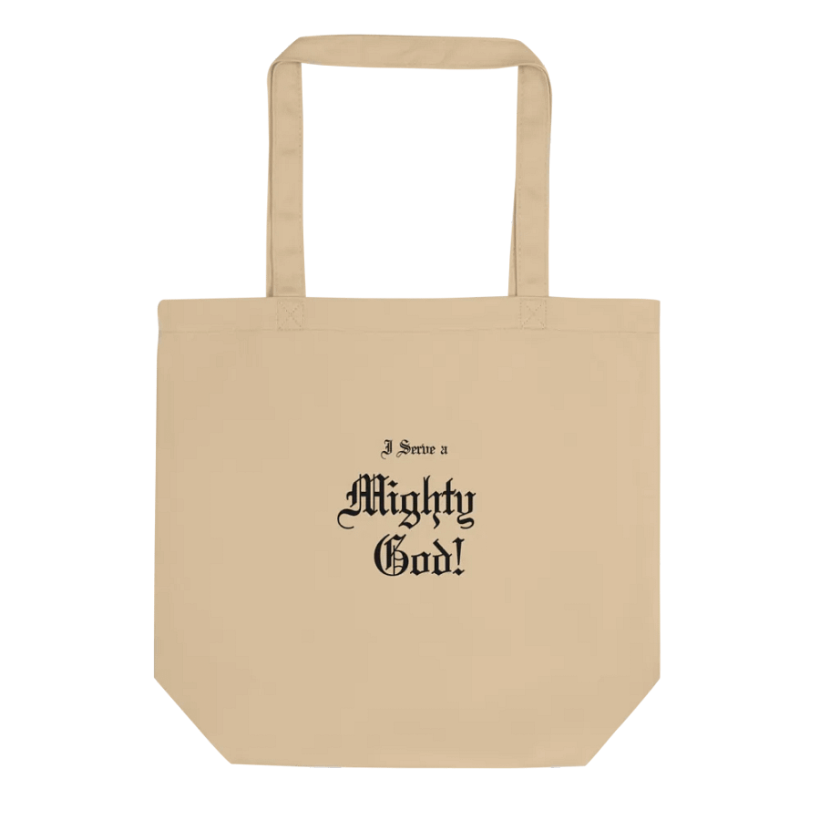 I servev a mighty god tote bag product image (1)