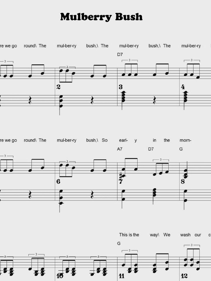 Mulberry Bush - CS - Piano sheet music product image (1)