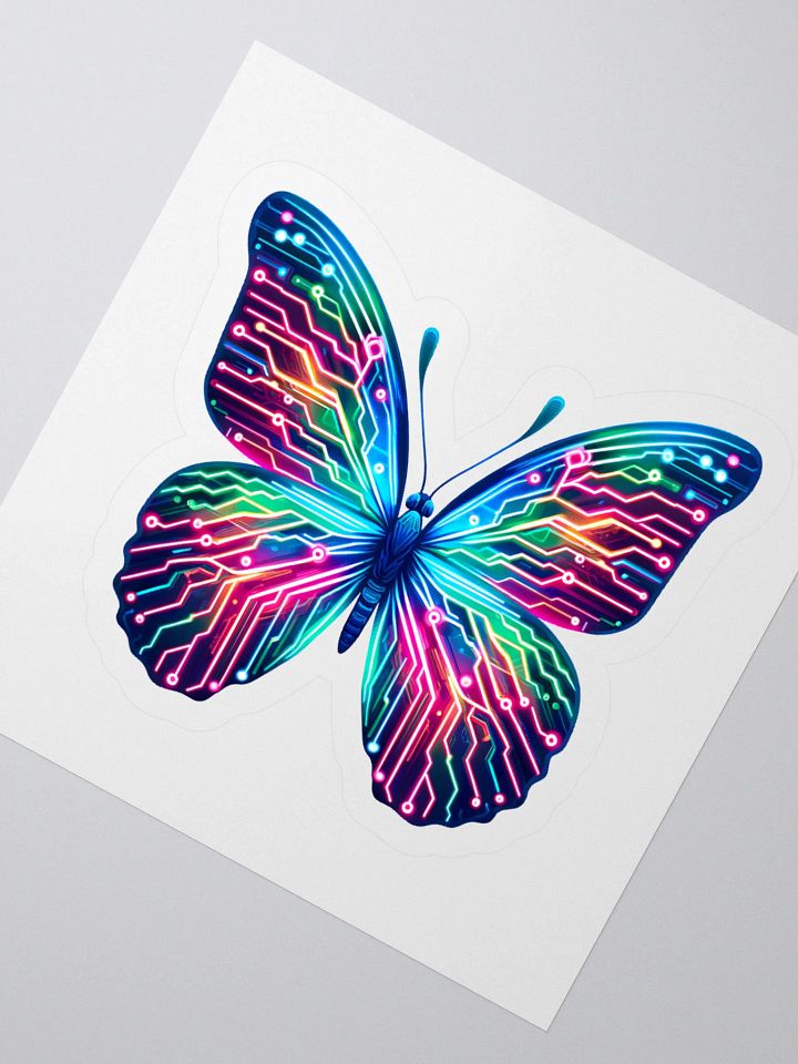 Neon Blue Butterfly Aesthetic Sticker product image (1)