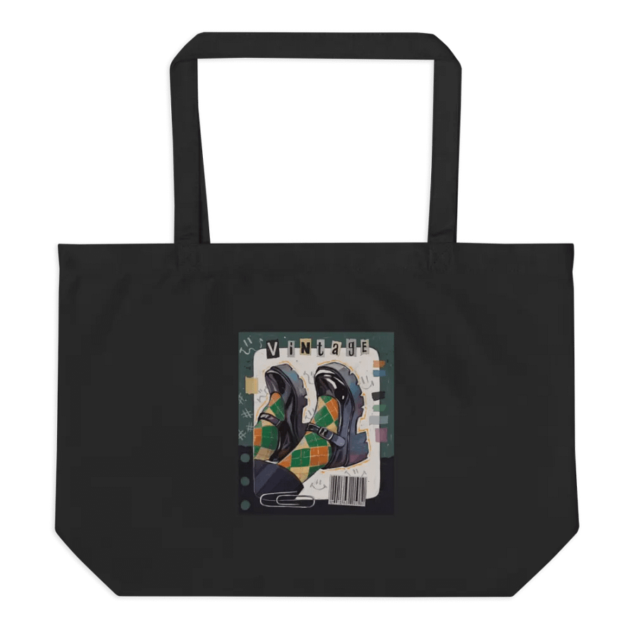 Vintage Lettering Black Tote Bag product image (3)