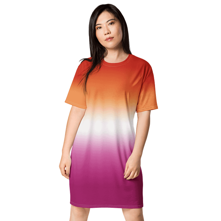 Lesbian Pride Gradient T-shirt Dress product image (1)