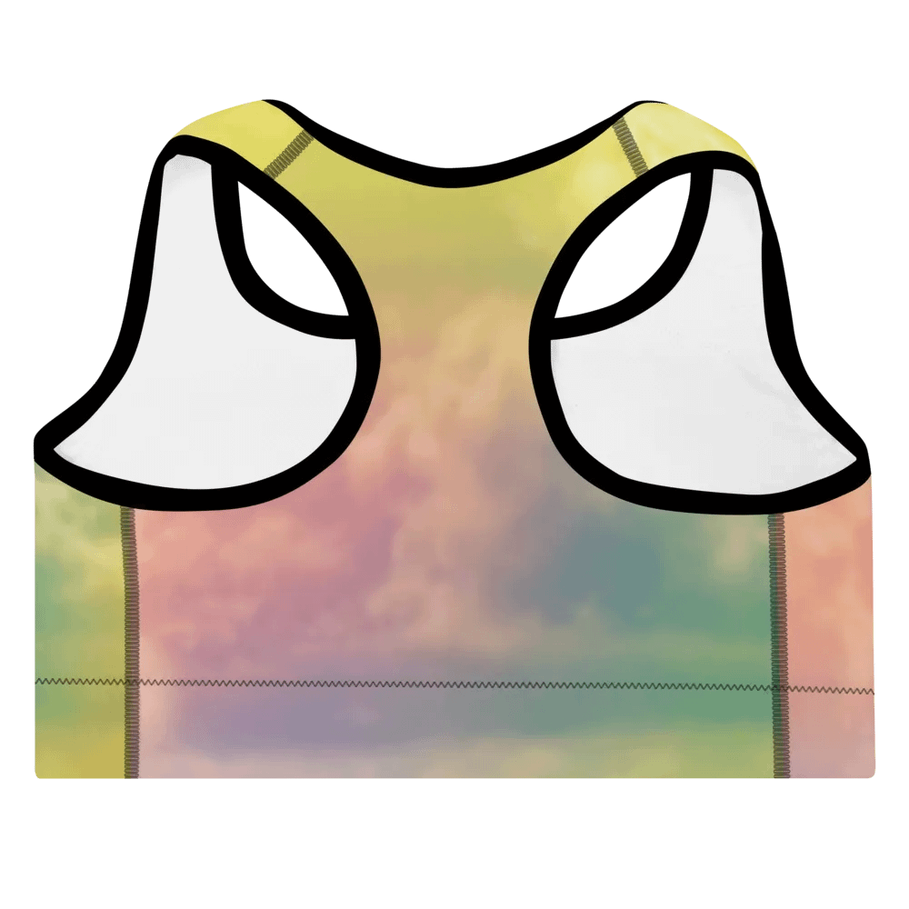 Blur cloud rainbow Design Padded Sports Bra - v12 product image (9)