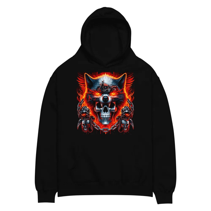 Rebellious Wolf Skull Oversized Hoodie #18 product image (2)