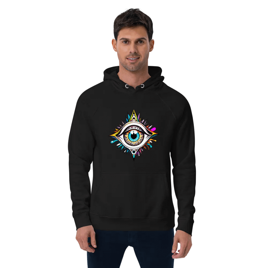 [Open Eye] - Unisex Eco Raglan Hoodie product image (6)