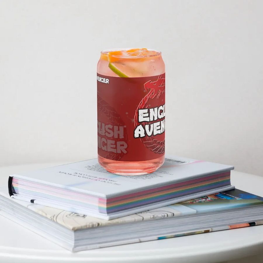 English Avenger Logo Graphic Can Shaped Glass product image (4)