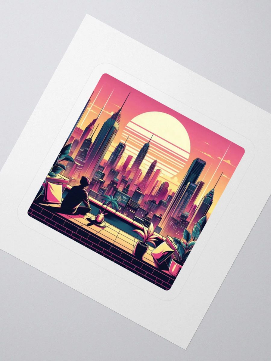 Sunset Cityscape Kiss Cut Stickers | AI Design traveling product image (5)
