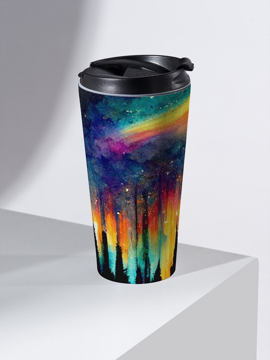 Aurora Borealis Forest Stainless Steel Travel Mug product image (2)