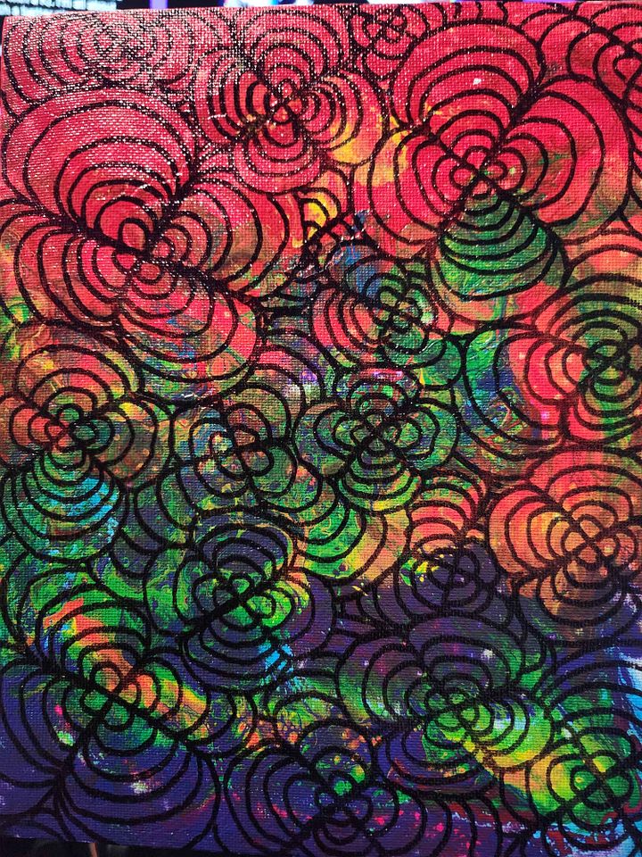 Rainbow Patterns - 10 x 8 Painting product image (1)