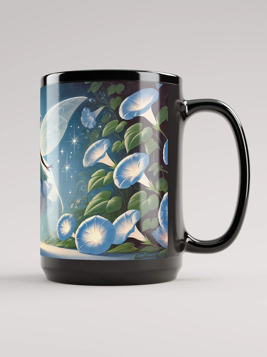 Morning Glory Fairy 15 oz Glossy Black Mug product image (2)