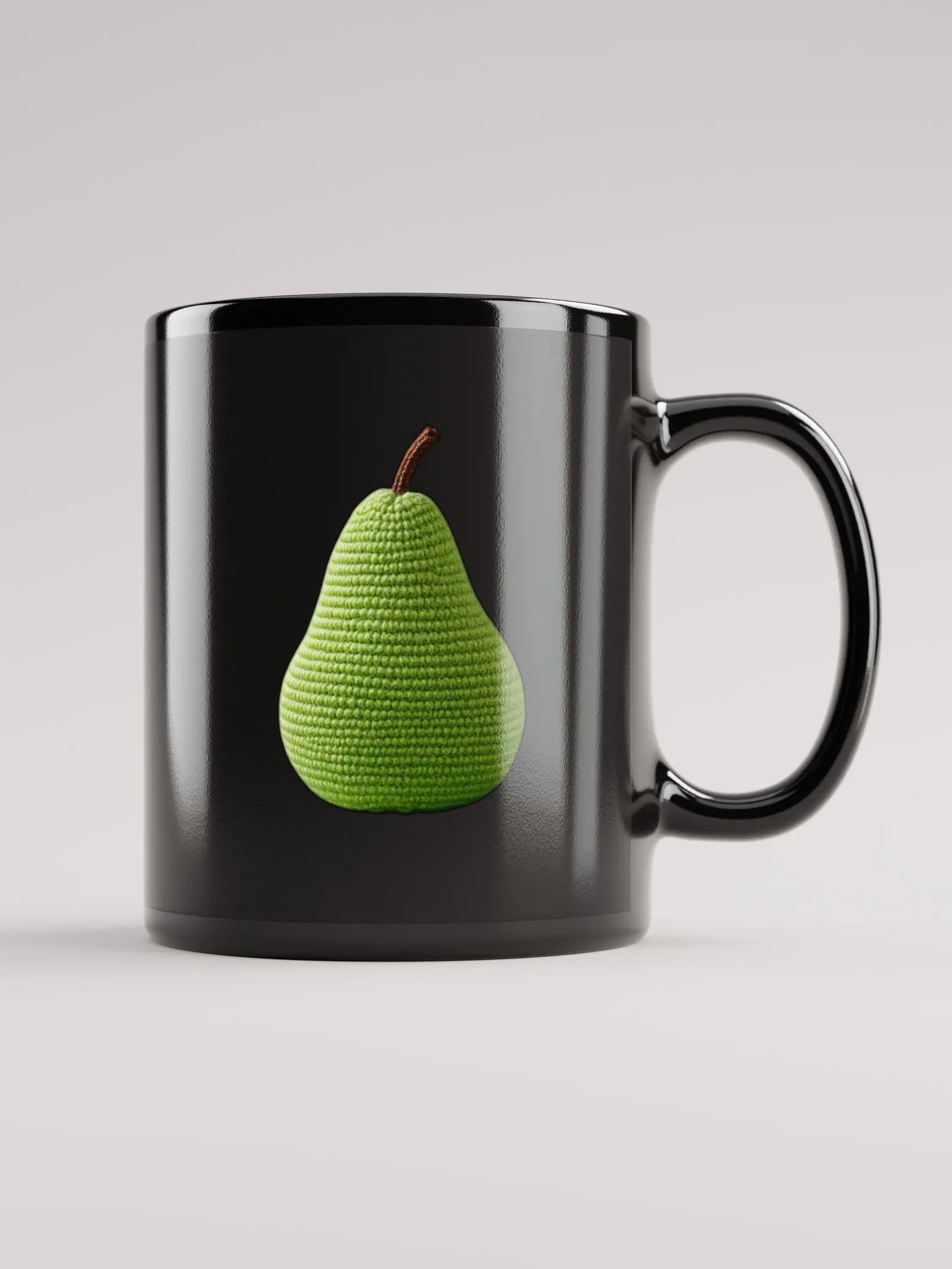 CozyAvocado Black Glossy Pear Mug #1 product image (1)