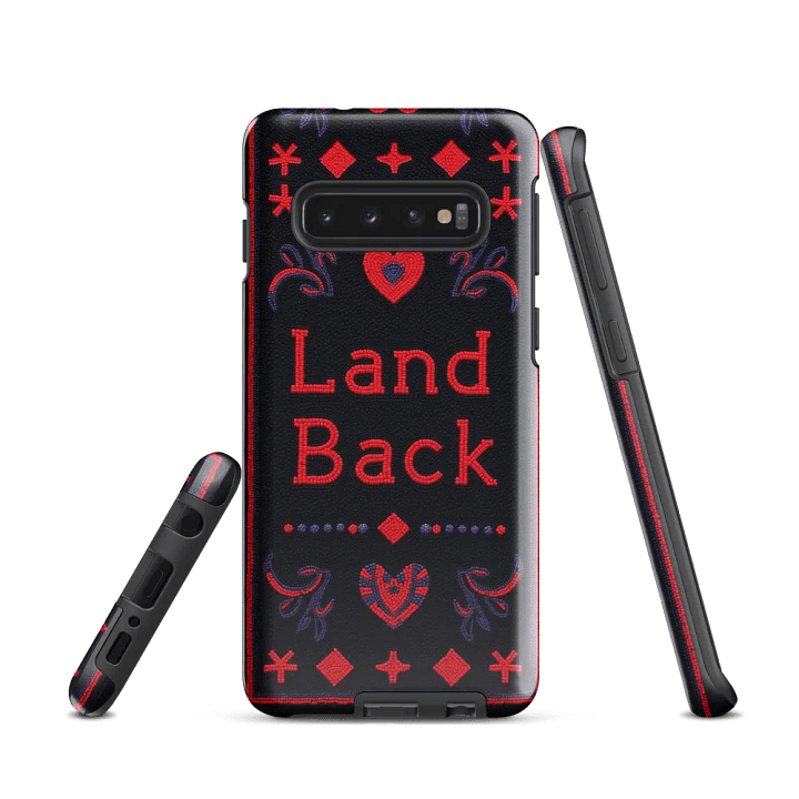 "Land Back" Red and Black Tough Case product image (1)