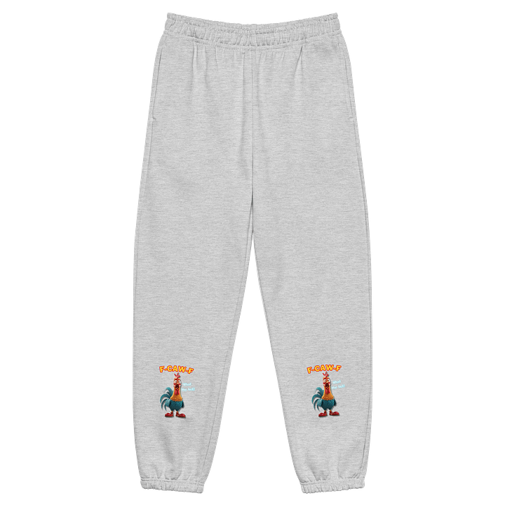 Funny Rooster Sweatpants – Bold Rooster Graphic Joggers with “F-CAW-F” & “What the Helli” Slogans – Farm Humor Pants, Gag Gift product image (4)