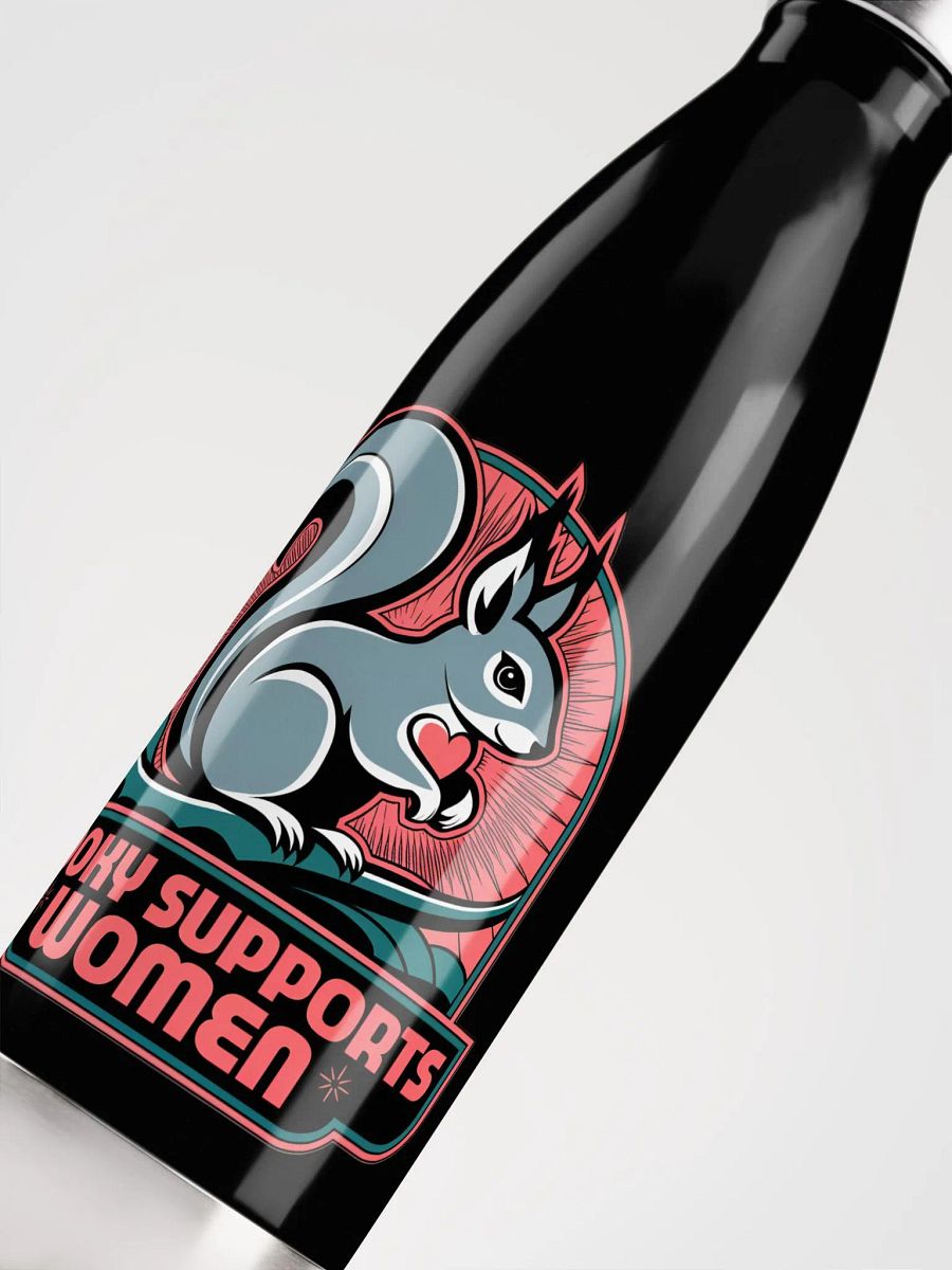 Water Bottle: Pooky Supports Women, Pink Stylized product image (5)