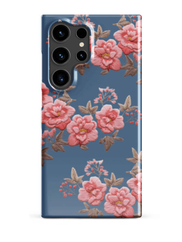 Blue Summer Garden Snap Case for Samsung® with Embroidery Effect - GESTICKTE ROSEN SCHUTZHÜLLE BLAU product image (1)