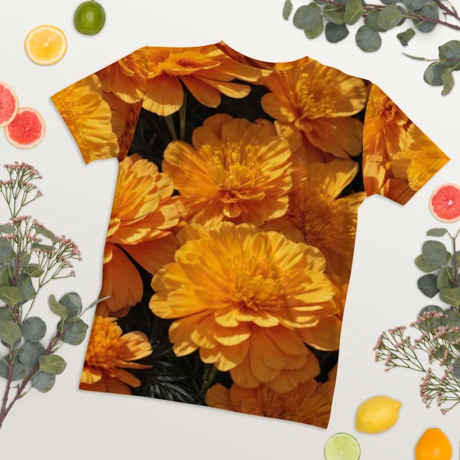 Marigold Mosaic: Vibrant Blooms Tees product image (6)
