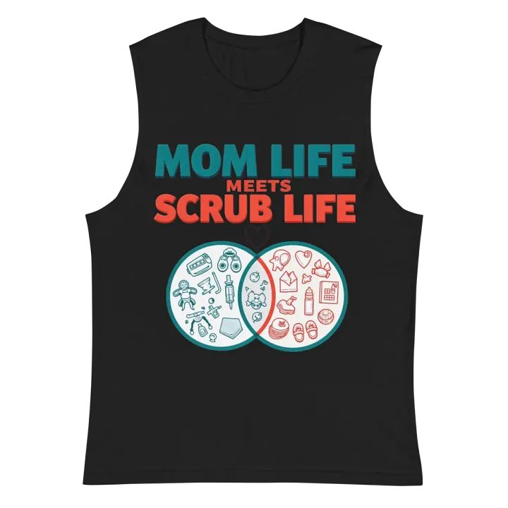 Mom Life Meets Scrub Life Muscle Tank product image (3)