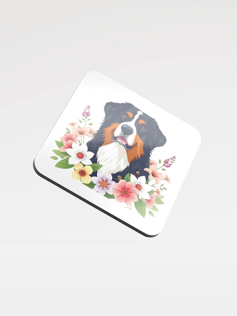 Floral Bernese Mountain Dog Cork Coaster product image (2)