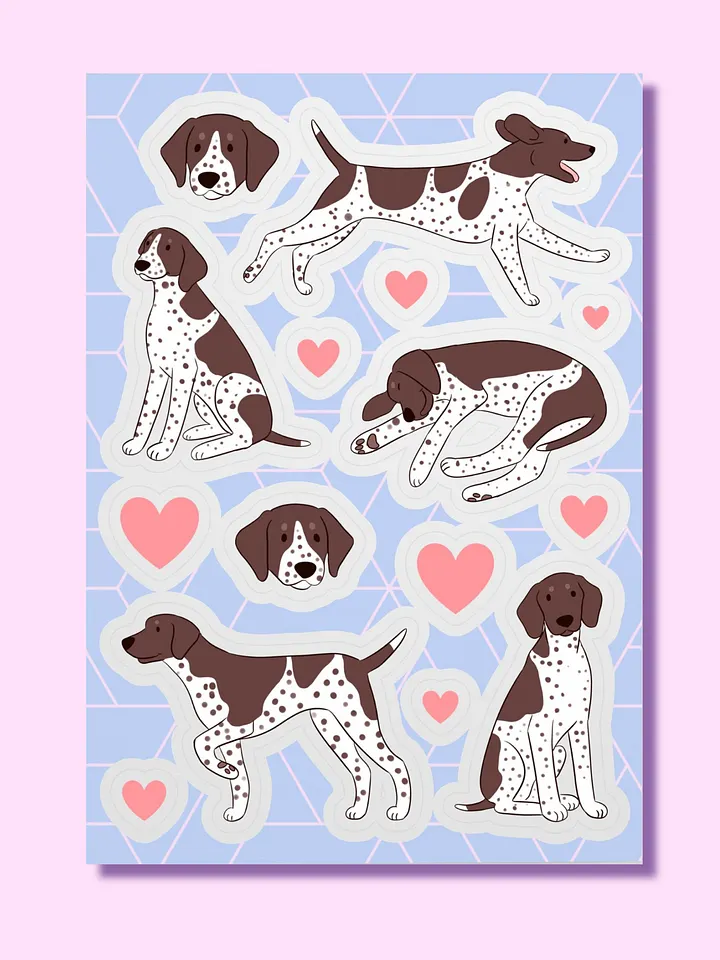 German Shorthaired Pointer Love - Kiss Cut Sticker Sheet product image (1)