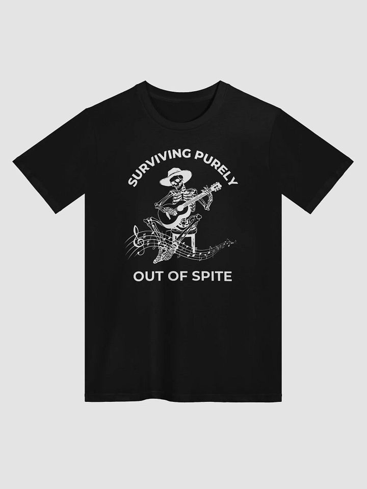 Surviving Purely Out of Spite" Skeleton Guitar T-Shirt – Funny Gothic Western Tee product image (2)