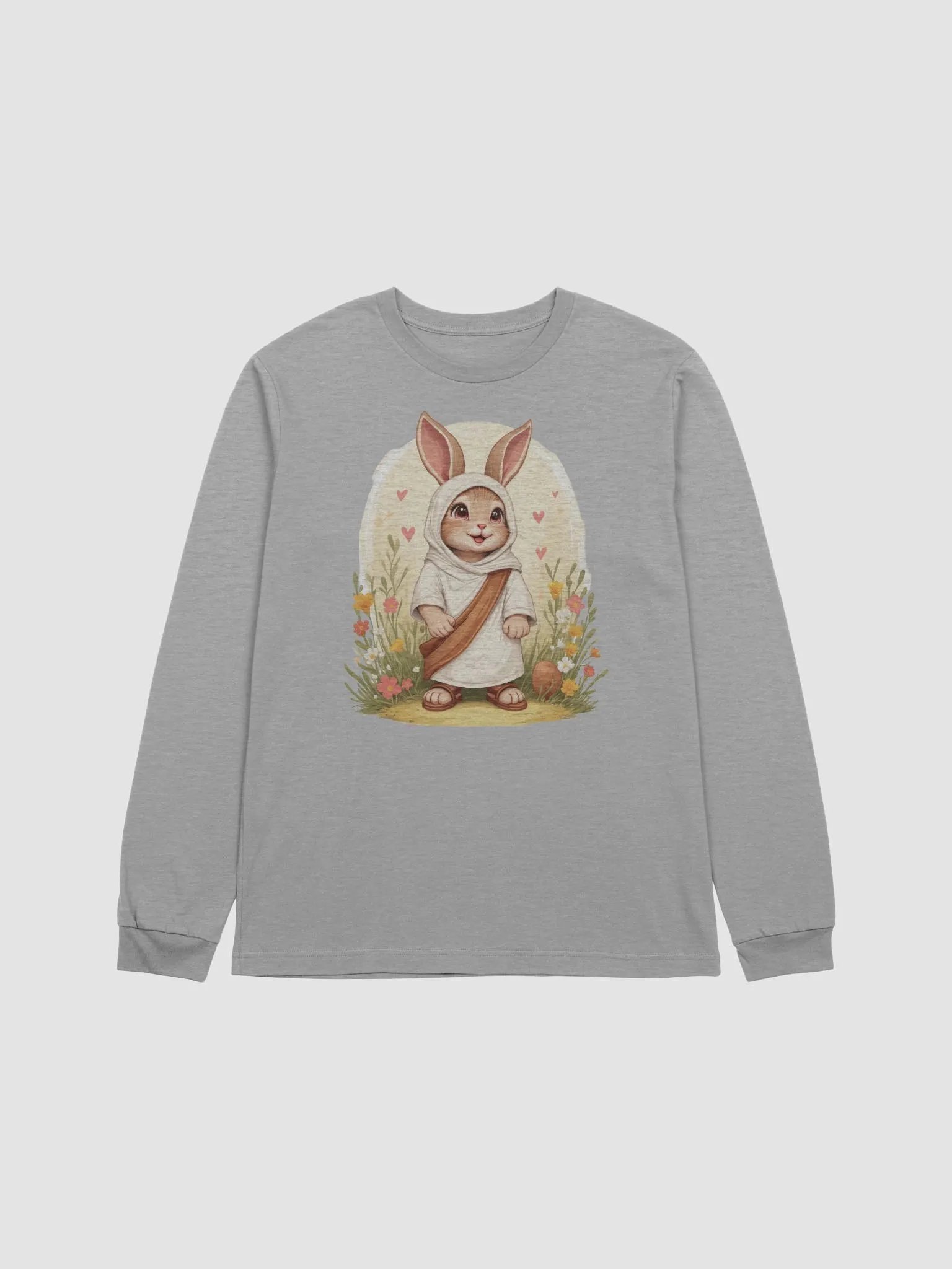 Whimsical Bunny Garden Long Sleeve Tee product image (3)