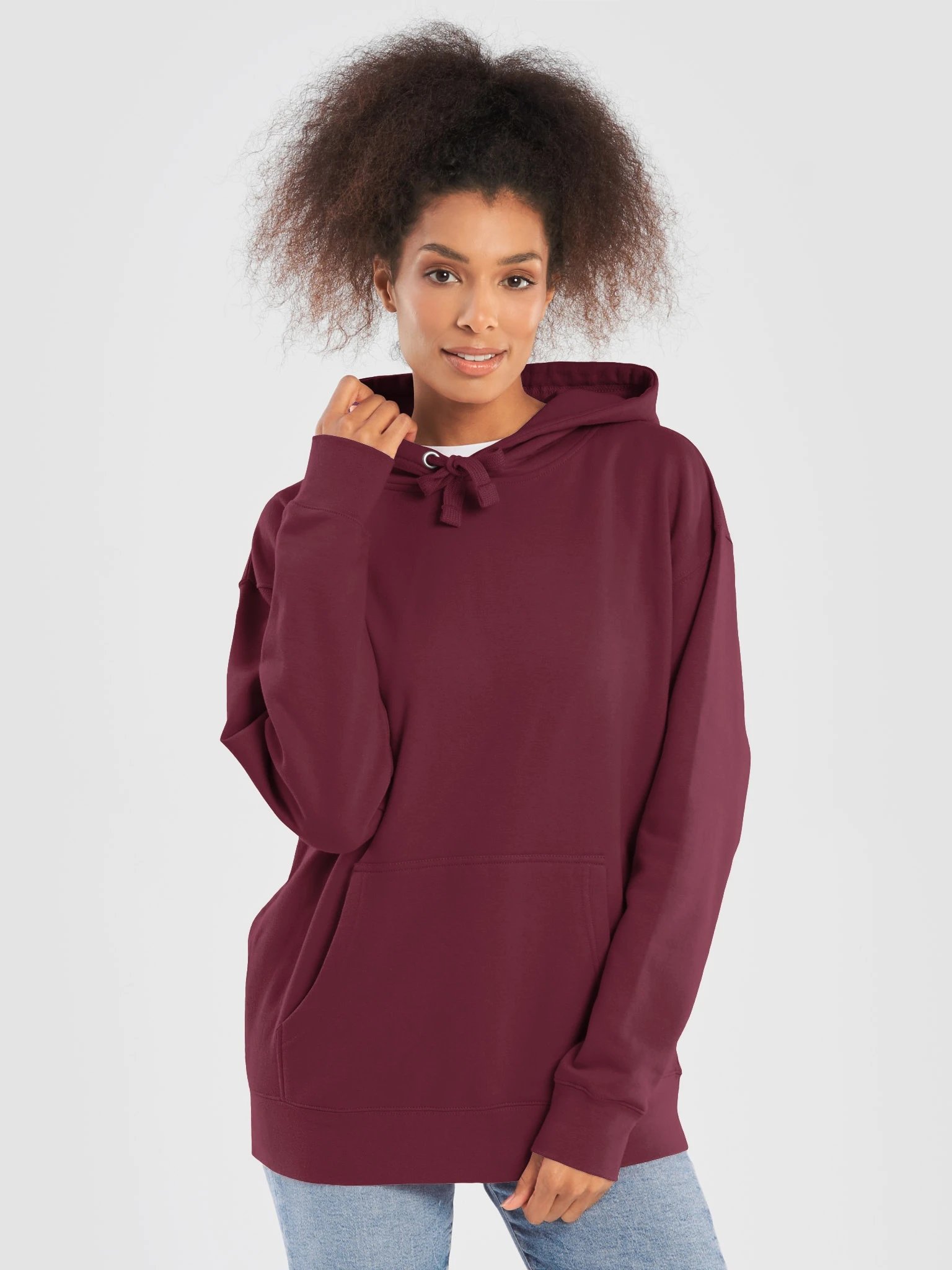 Plain Color Maroon Hoodie product image (1)