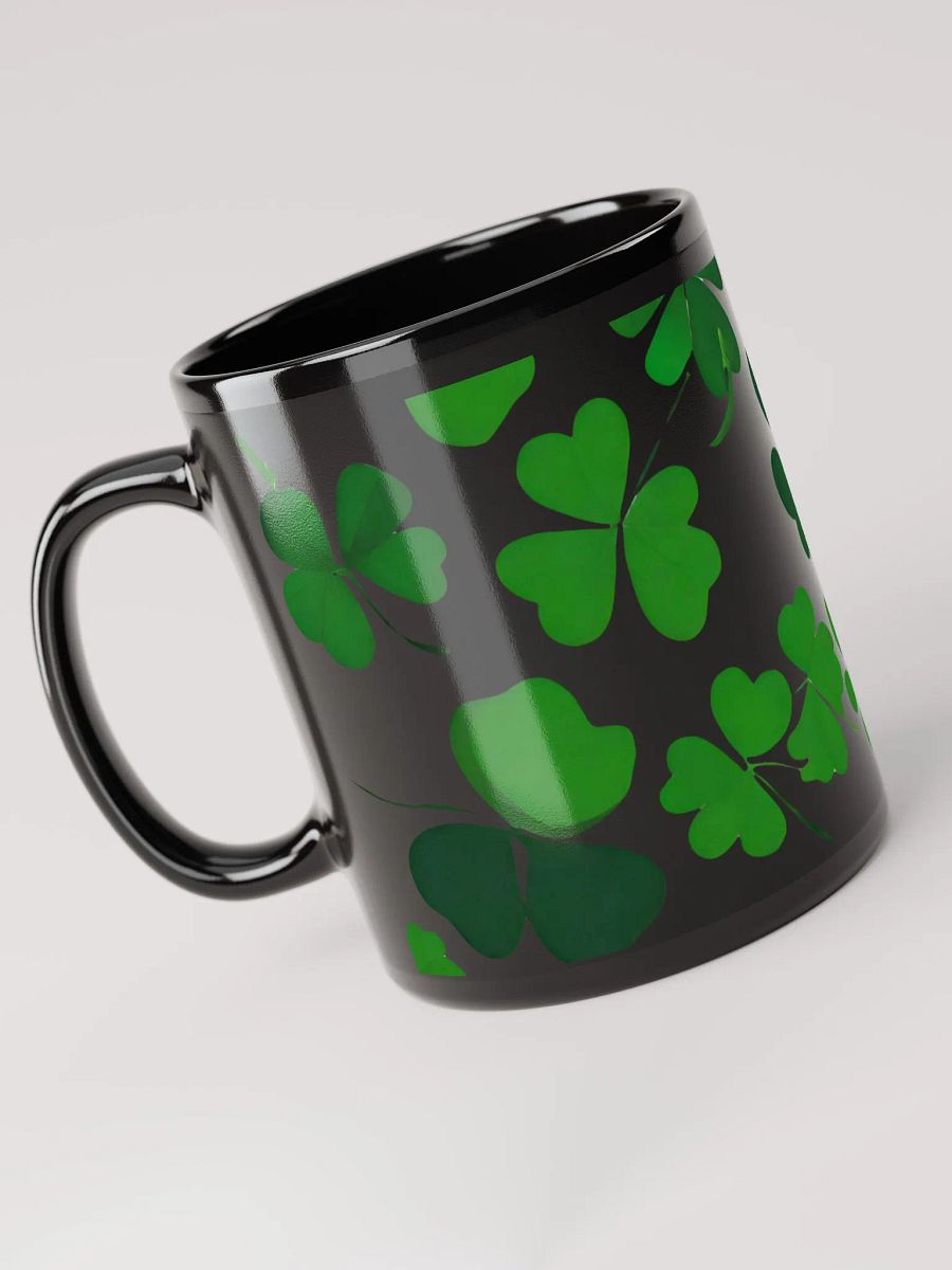 Clover Leaf Artistic Design Black Mug product image (5)