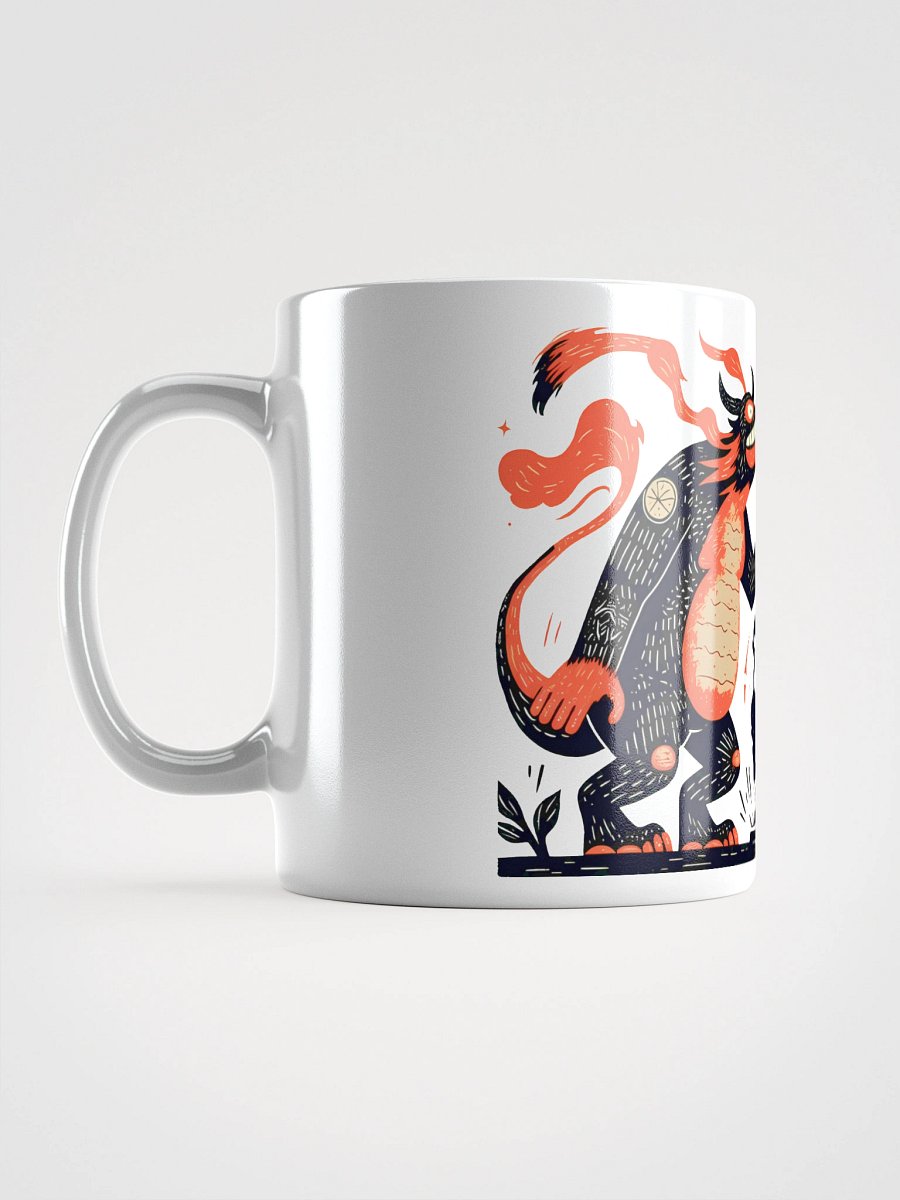 Flaming Dragon Meets Global Chaos Glossy Mug product image (6)