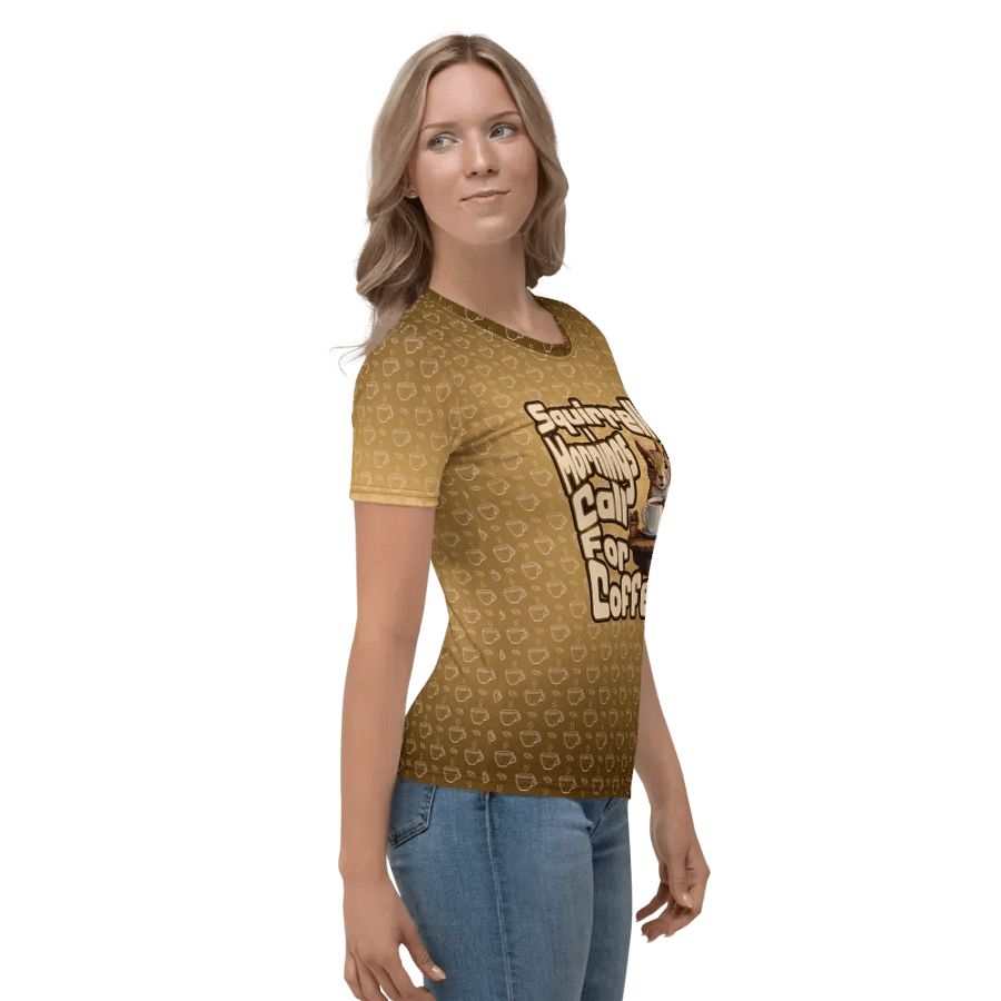 Squirrelly Mornings Call for Coffee All Over Print T-shirt product image (3)