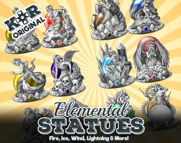 KR Elemental Statues for RPGs v2 product image (1)