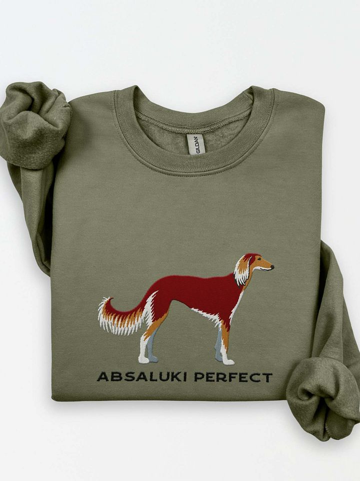 Absaluki Perfect Sweatshirt (Embroidered) of a Saluki(Chocolate) product image (1)