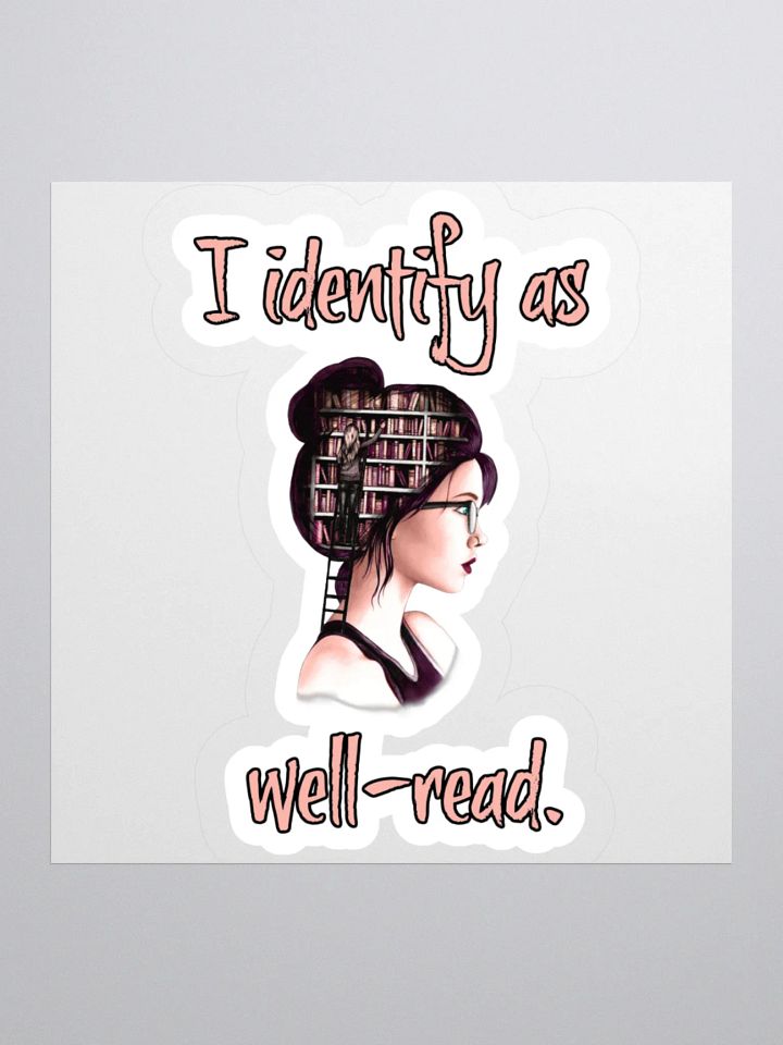 I Identify As Well-Read (Library In Her Head) Sticker product image (1)