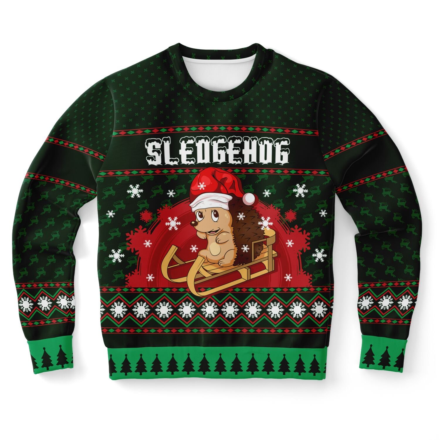Joyful Hedgehog Christmas Sweatshirt – Sledding into Festive Fun product image (9)