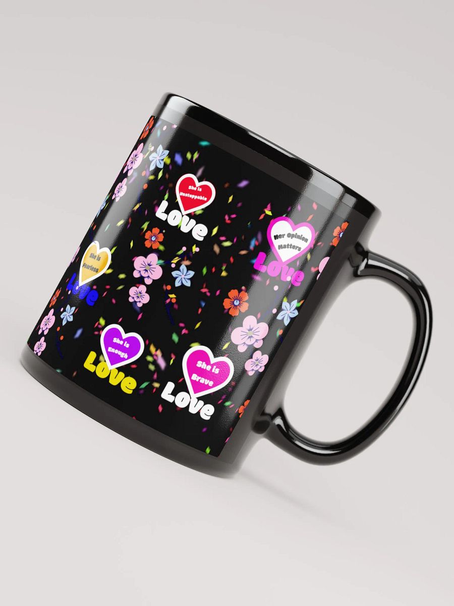 Love & Flowers Black Glossy Mug product image (7)