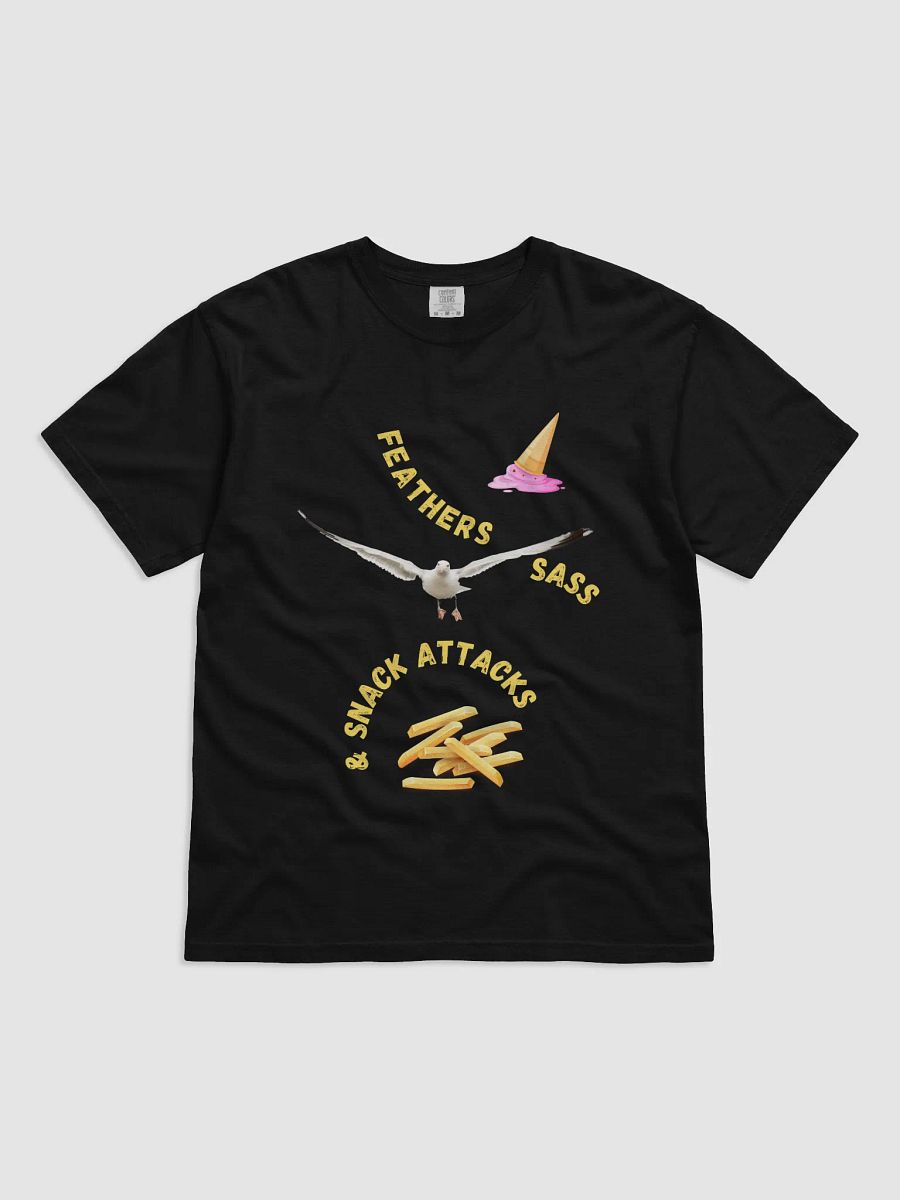 Heavy weight T-shirt: Feathers, Sass & Snack Attacks product image (3)