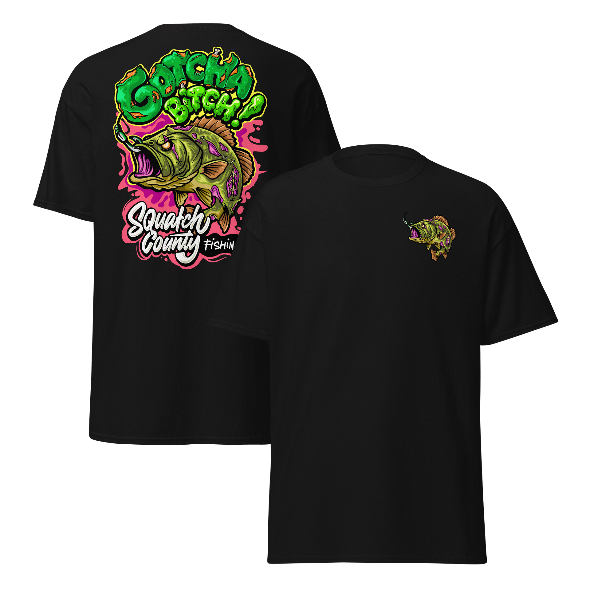 “GOTCHA BITCH” Zombie Fish T-shirt product image (5)