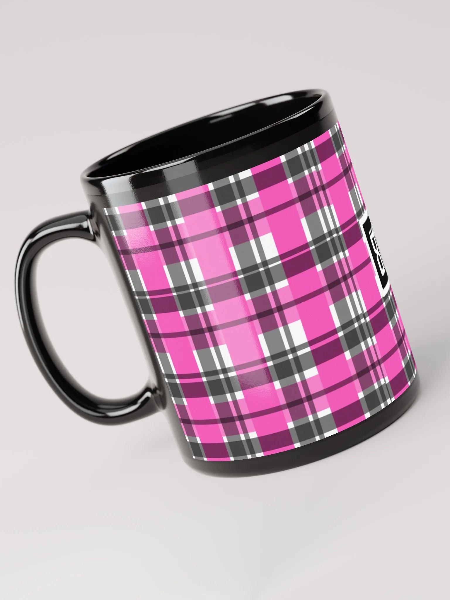 8T Sips Founders Plaid Black Glossy Mug product image (5)