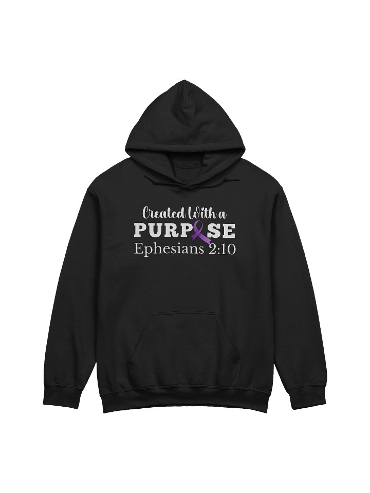 Created With A Purpose : Purple Ribbon Alzheimer's Awareness Gildan Hoodie product image (2)