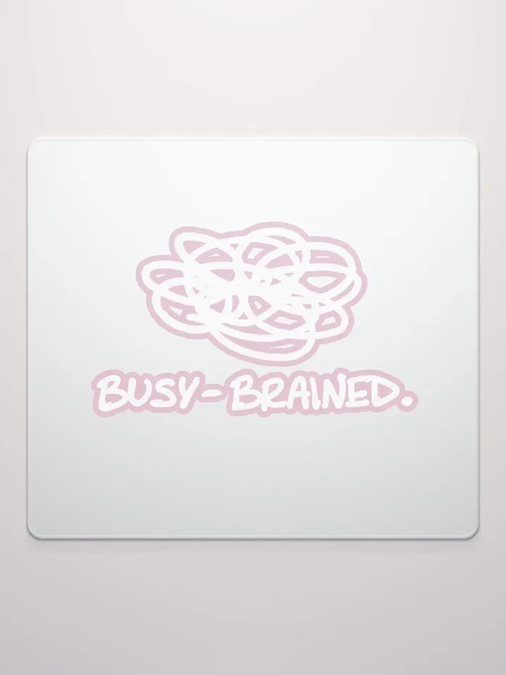 BUSY-BRAINED (lined design, #E1B9CE) mouse pad product image (2)