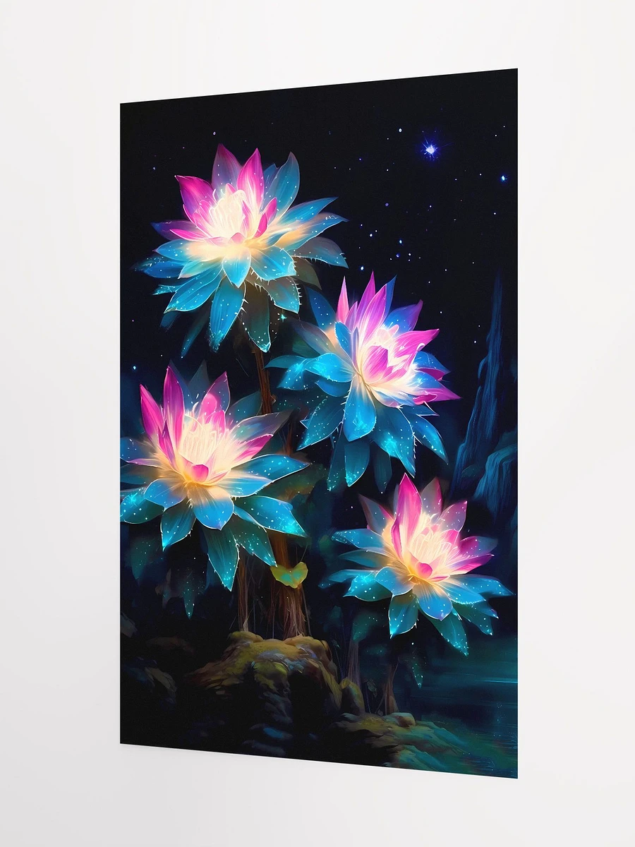 Enchanted Luminance: Mystical Glowing Flowers Matte Poster product image (5)