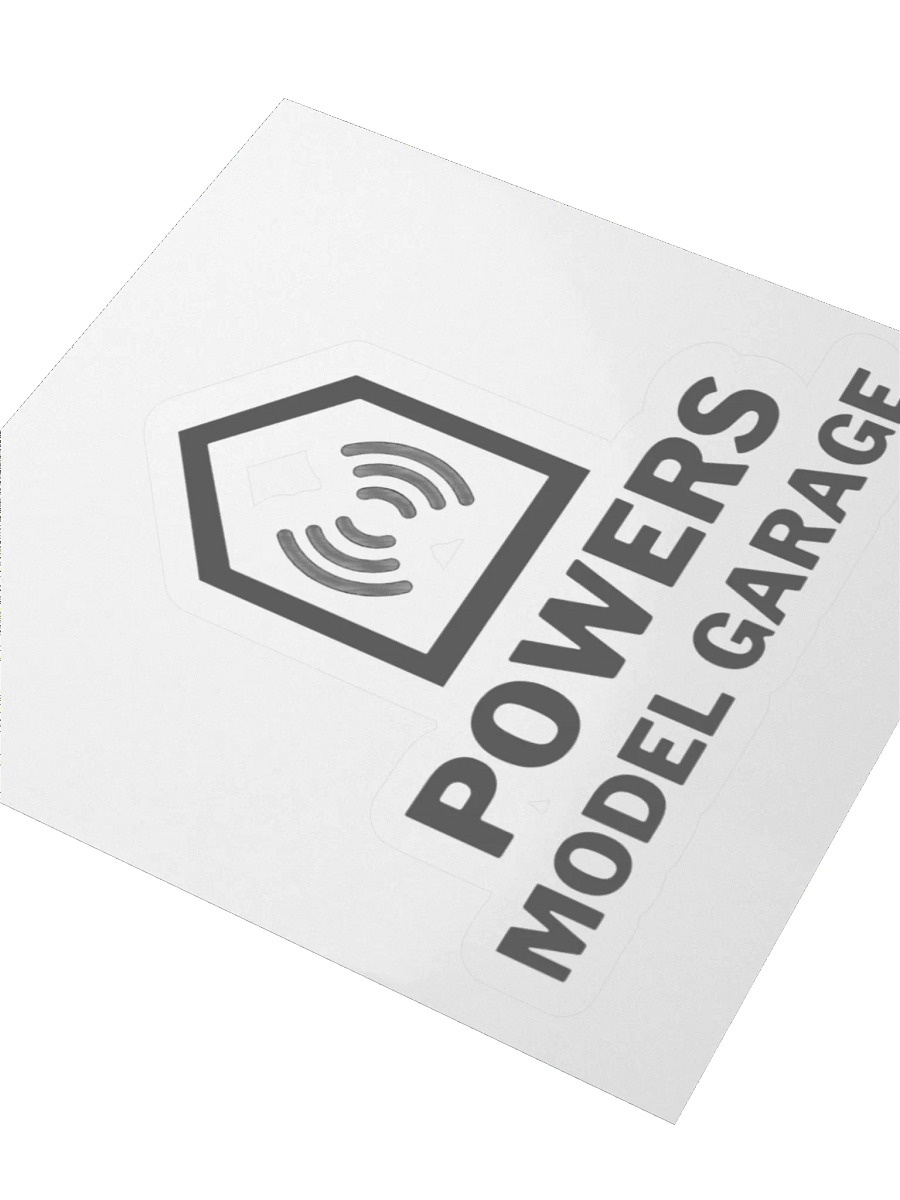 Powers Model Garage Square Logo Stickers product image (3)