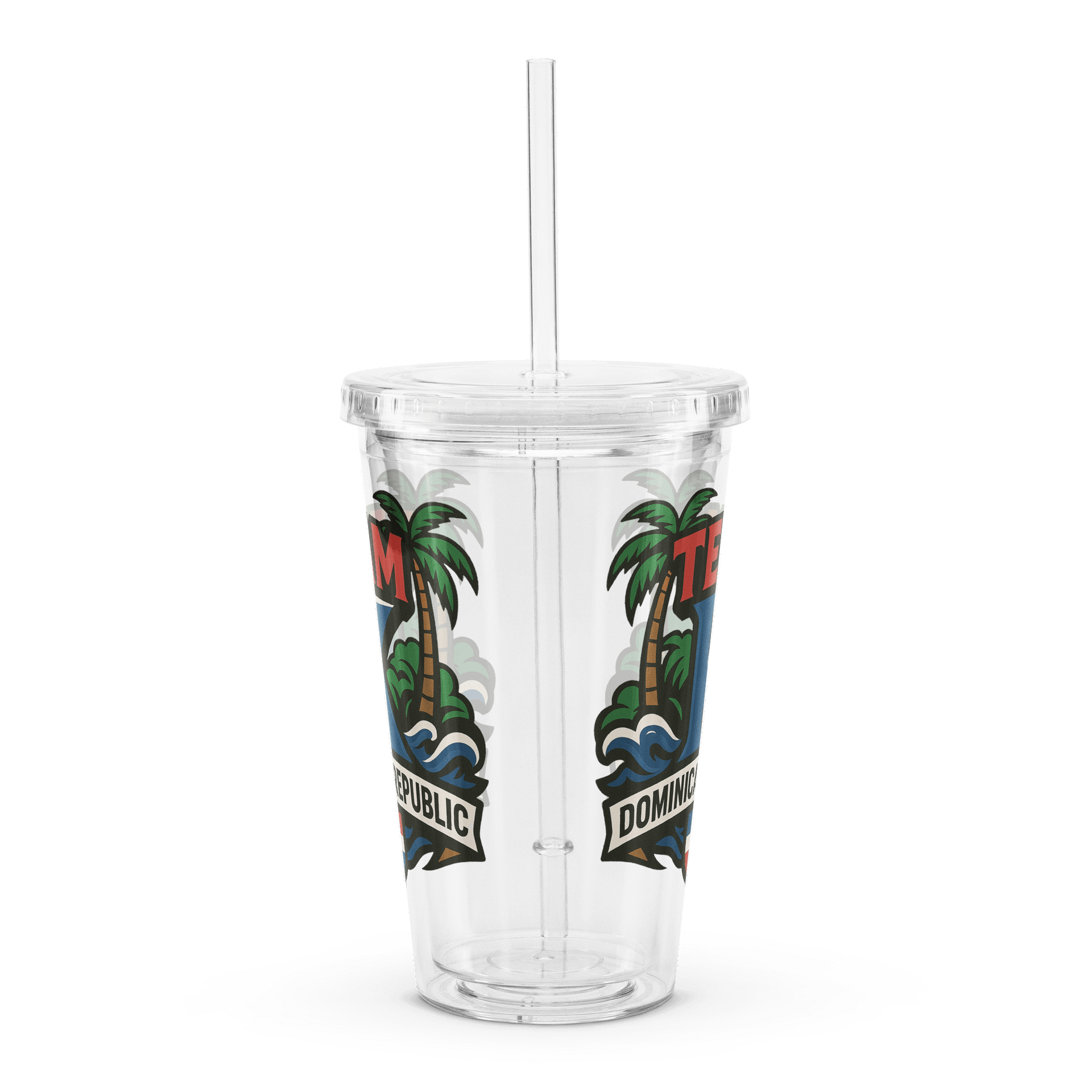 TEAM K Dominican Republic Clear Plastic Tumbler product image (4)