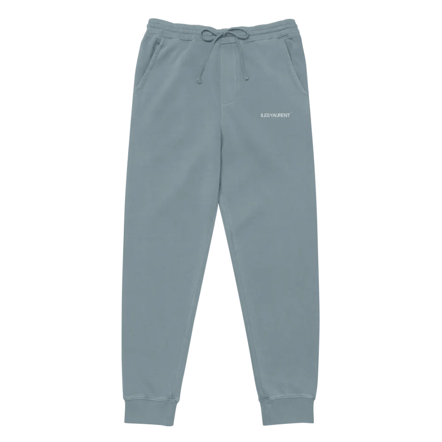 ILES YAURENT © Pantalone azzurro nebbia in cotone con motivo ricamato product image (2)