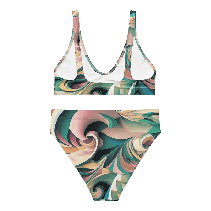 Abstract Lithographic Pattern Design High Waisted Bikini - V6 product image (1)