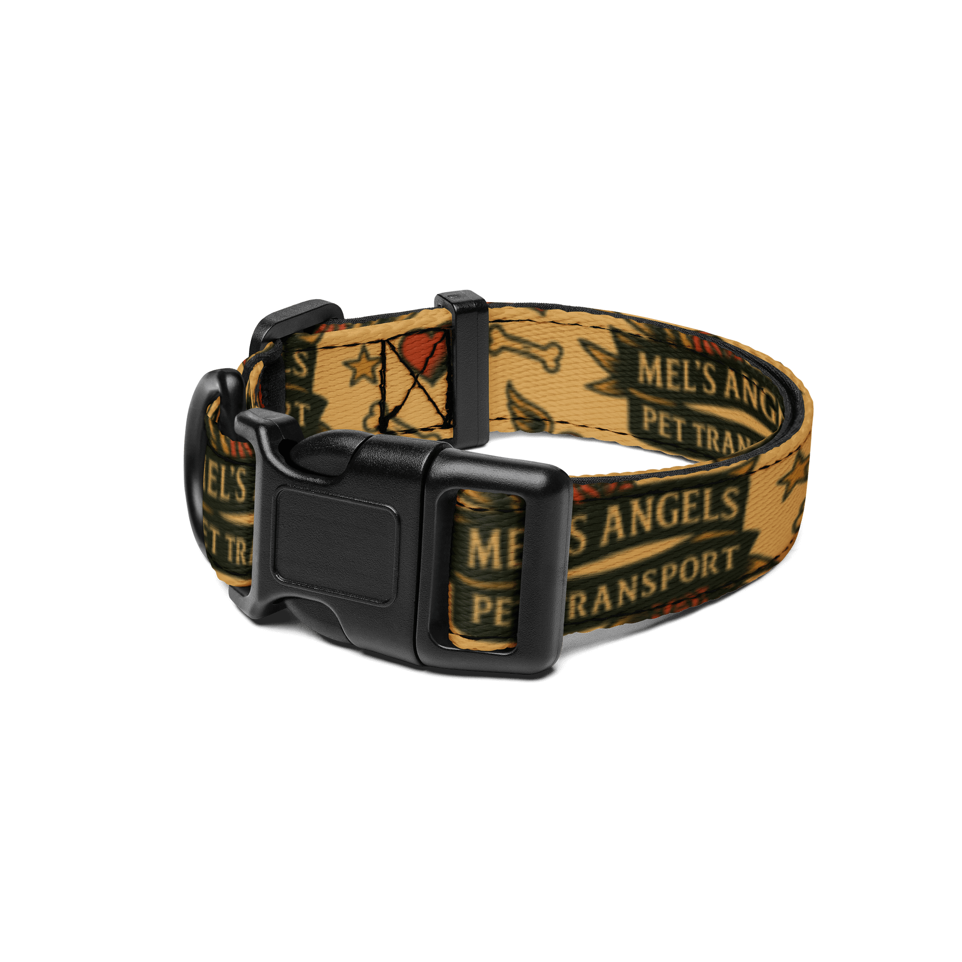 Mel’s Angels Tattoo Flash Dog Collar – Vintage Anchor, Roses & Hearts Design | Adjustable Comfort Pet Collar (S–L) product image (12)