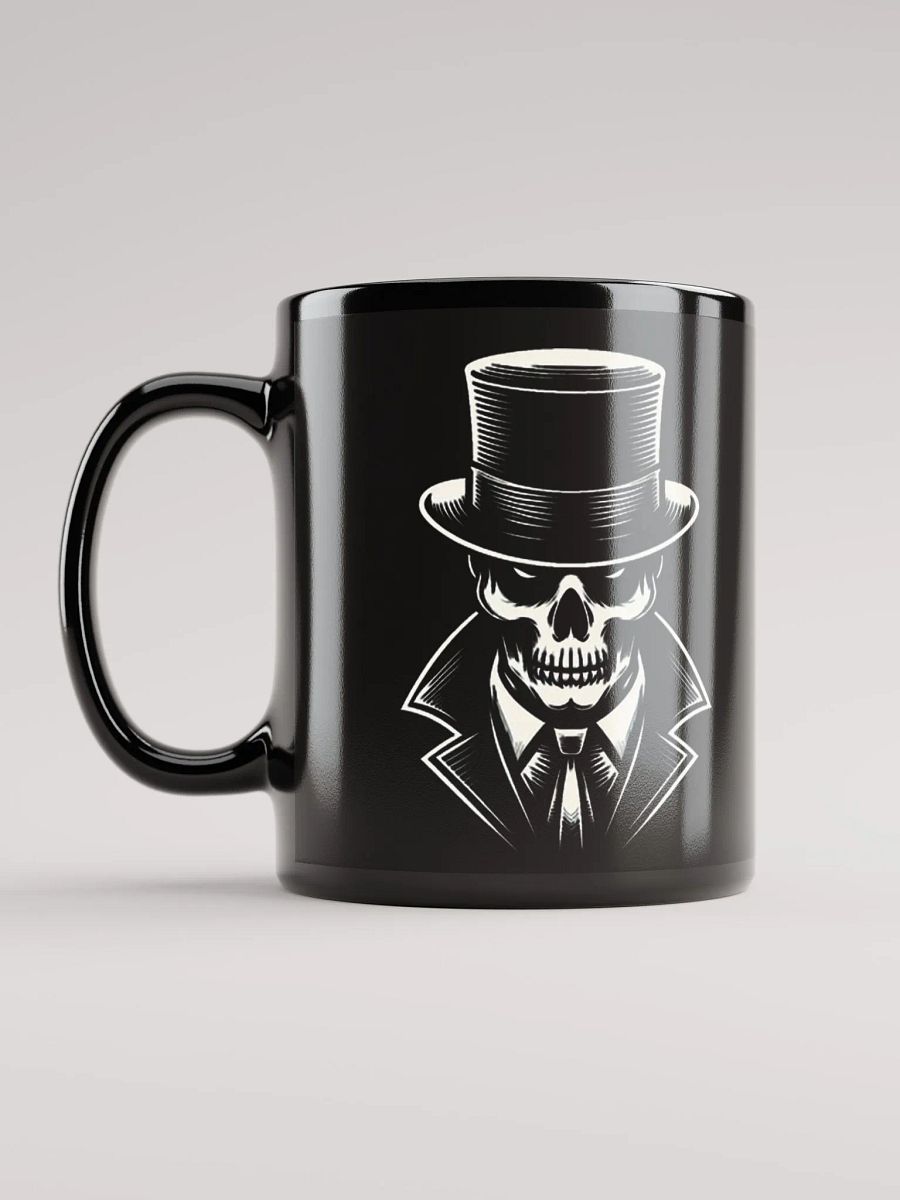 Skull in a Black Hat Black #Stylish Glossy Black Mug product image (6)