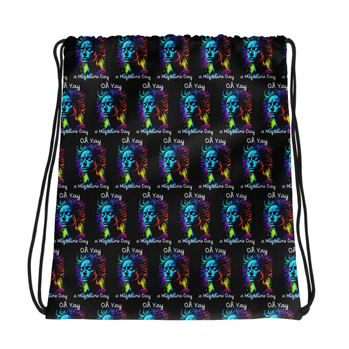 Migraines, Oh Yay a Migraine Day, Black Drawstring bag product image (1)