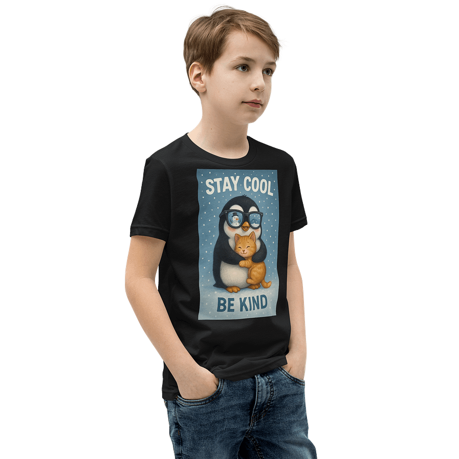 Chill Penguin & Cat Youth Tee product image (4)