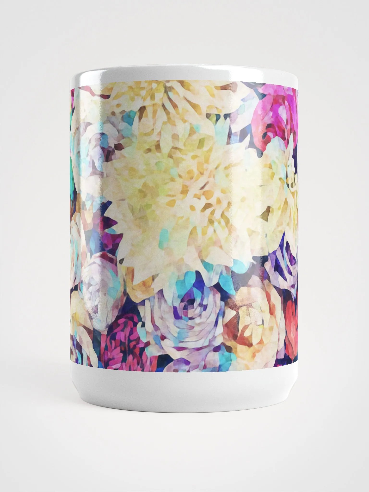 Abstract Graphic | White Coffee Mug | Mixed Blooms Floral product image (2)